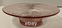 RARE Fenton Glass SHEFFIELD 11 Pink Dusty Rose Ribbed Flared Console Bowl
