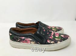 RARE GIVENCHY Black Leather Floral Pink Rose Loafers Slip-On sneakers Sz 38 8