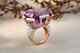 Rare & Huge 25 Ct Cushion Cut Purple Amethyst Solitaire Ring In 14k Rose Gold Fn