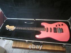 RARE Korea Fender electric Guitar Strat Floyd Rose Locking Nut HOT PINK withcase