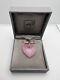 Rare Lalique Coeur De Roses Pink Heart Pendant Gold Plated
