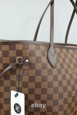 RARE Louis Vuitton NEVERFULL MM, Damier Ebene with ROSE B. (PINK) SOLD OUT