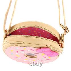 RARE Loungefly Loves Sanrio Hello Kitty Pink Rose Gold Donut Purse Crossbody Bag