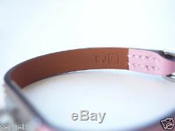 RARE NIB Authentic Hermes Micro Kelly Rose Sakura PINK Leather Bracelet S Small