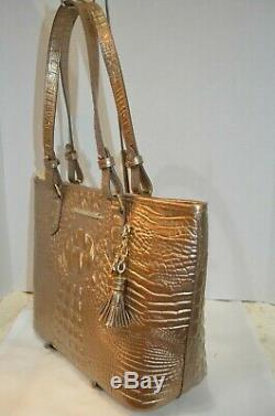 RARE NWT Brahmin Medium Asher Rose Gold Embossed Leather Tote Bag