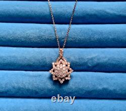 RARE Natural Pink Diamond Floral Pendant Necklace (18 inches) 1.0 ctw