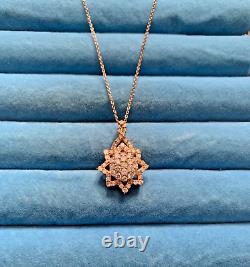 RARE Natural Pink Diamond Floral Pendant Necklace (18 inches) 1.0 ctw