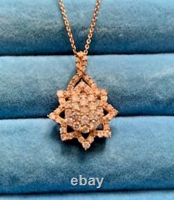 RARE Natural Pink Diamond Floral Pendant Necklace (18 inches) 1.0 ctw