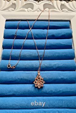 RARE Natural Pink Diamond Floral Pendant Necklace (18 inches) 1.0 ctw