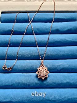 RARE Natural Pink Diamond Floral Pendant Necklace (18 inches) 1.0 ctw