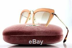 RARE New Genuine MIU MIU Rasoir Pearl Pink Gold Grey Sunglasses SMU 10Q UA8-1L0