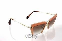 RARE New Genuine MIU MIU Rasoir Pearl Pink Gold Grey Sunglasses SMU 10Q UA8-1L0