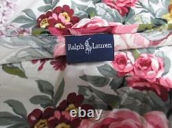 RARE New Ralph Lauren ALLISON White Pink Rose Floral Ruffled Standard Shams Pair