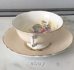 RARE PARAGON Pink Cabbage Rose Tea Cup & Saucer Soft Peach Double Warrant 1940