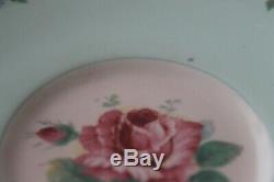RARE Paragon Butterfly handle Cabbage Rose Flowers blue teacup tea cup saucer