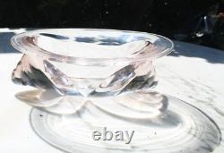 RARE Rose Pink Michael Shearer Spirit Art Glass Bowl Signed 1985