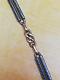 Rare Solid Silver Niello And Vermeil Rose Gold Pocket Watch Chain Seal 800