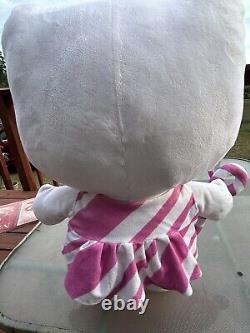 RARE Sanrio LARGE 20 Hello Kitty Standing Plush PINK Candy-Cane Door Greeter