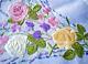 Rare Spectacular'fairistytch' Roses/sweetpeas/lavender Hand Embroidered T/cloth
