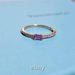 RARE Tiffany & Co. 18k Rose Gold Baguette Pink Sapphire Diamond Metro Novo Ring