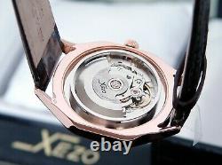 RARE VINTAGE Xezo Maestro 18K Rose Gold & 925 Sterling Swiss Automatic Watch