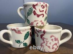 RARE VTGHartstone PotterySIGNEDPink Cabbage Rose Teapot, Cream, Tray, Mug set