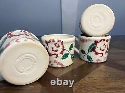 RARE VTGHartstone PotterySIGNEDPink Cabbage Rose Teapot, Cream, Tray, Mug set