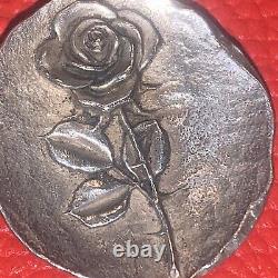 RARE! Very Hard-To-Find James Avery ROSE Pendant Medallion. 925 Silver
