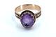 Rare Victorian 10k Rose Gold Oval Amethyst Ring Size 6