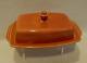 Rare! Vintage Fiesta Riviera Harlequin 1/2 Lb Covered Butter Dish Rose, Nice