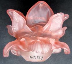 RARE french shade lamp Art Nouveau Flower ROSE18 pink petals 2/2