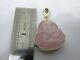 Rose Quartz Genuine Pink Buddha Silver 925 Real Ruby Amulet Pendant 1.5 Rare
