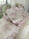 Rachel Ashwell Shabby Chic Couture Bella Rose Pink Blush Duvet Cover Queen Rare