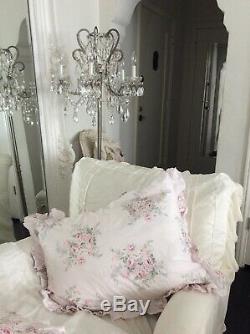 Rachel Ashwell Shabby Chic Couture Bella Rose Pink Blush Duvet Cover Queen Rare