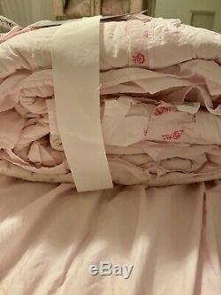 Rachel Ashwell Shabby Chic Pink Floral Petticoat Quilt King Rare And HTF