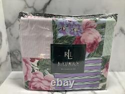 Ralph Lauren Home WATERMILL Patchwork SHOWER CURTAIN RARE Pink Cabbage Roses
