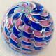 Rarecrownpairpoint Paperweight1973latticinocabbage Rose Crownspiral Ribbon