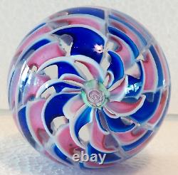 RareCrownPAIRPOINT PAPERWEIGHT1973LatticinoCabbage Rose CrownSpiral Ribbon