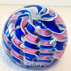 RareCrownPAIRPOINT PAPERWEIGHT1973LatticinoCabbage Rose CrownSpiral Ribbon