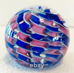 RareCrownPAIRPOINT PAPERWEIGHT1973LatticinoCabbage Rose CrownSpiral Ribbon