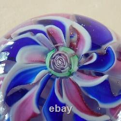 RareCrownPAIRPOINT PAPERWEIGHT1973LatticinoCabbage Rose CrownSpiral Ribbon