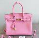Rare 100% Authentic Pre-owned Hermes Birkin 30 Rose Confetti With Ghw