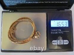 Rare 14k Rose Gold Chain Necklace 16.53g 4mm Wide 17.25 Long S Hook Solid Gold