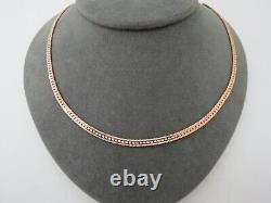 Rare 14k Rose Gold Chain Necklace 16.53g 4mm Wide 17.25 Long S Hook Solid Gold