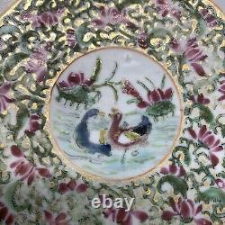 Rare 1840's Chinese Rose Mandarin/Medallion Bowl-Persian Market-Arabic Script