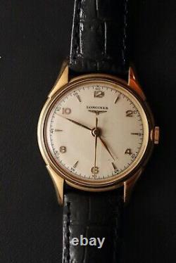 Rare 1950's Longines 18k Rose Gold Dress Watch cal 23 ZN Movement t(LO-006)