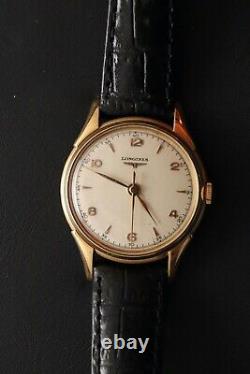 Rare 1950's Longines 18k Rose Gold Dress Watch cal 23 ZN Movement t(LO-006)