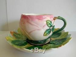 Rare 19th Century Minton Porcelain Pink Rose Shape Cup And Saucer