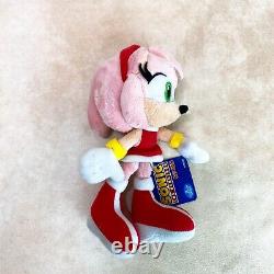 Rare 2007 Amy Rose Sanei S with tag Plush doll 7 SEGA Sonic the Hedgehog