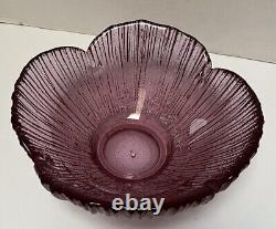 Rare 60s Blenko Glass Rose Pink Textured Petal Bowl